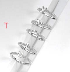 S925 Sterling Silver New Style Micro-inlaid Letters Ring