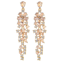 Colorful Zircon Temperament Prosperous Tassel Earrings