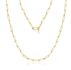 S925 Silver Plated Geometric Ellipse Long And Thick Necklace