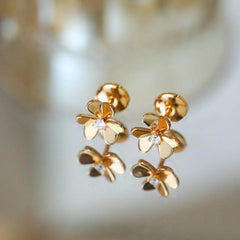 Glossy Clover Flower Small Stud Earrings Fashion