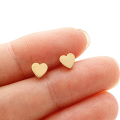 European And American All-matching Small Stainless Steel Geometric Heart-shaped Ear Studs