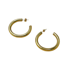 304 Stainless Steel Hollow C- Shaped Large Hoop Earrings