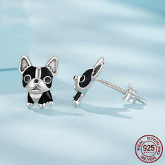 S925 Sterling Silver Cross-border Fashion Exquisite Cute Puppy Earrings