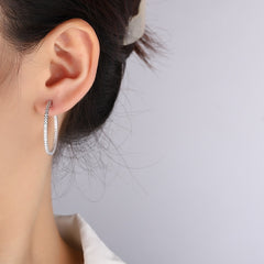 New Women's Circle Large Earrings S925 Sterling Silver