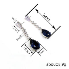 European And American Style Light Luxury Strip Water Drop Earrings Women