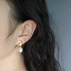 S925 Sterling Silver Stud Earrings INS Simple Fashion Baroque Women