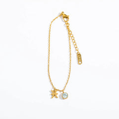 Stainless Steel Women's Birthstone Constellation Bracelet